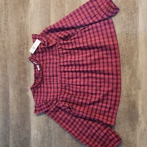Gap Pink Plaid Girls Long Sleeve Shirt. NWT! Size Small.